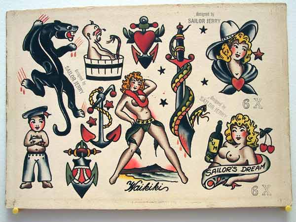 Vintage Sailor Jerry Flash Sheet