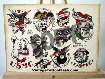 Marine Tattoos Designs on Copy Of Bulldogs And Classic Marine Tattoo Flash Designs