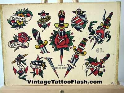 Sailor Jerry Tattoo Flash Sheet