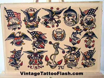 Sailor Jerry Tattoo Flash Sheet · click to enlarge image!